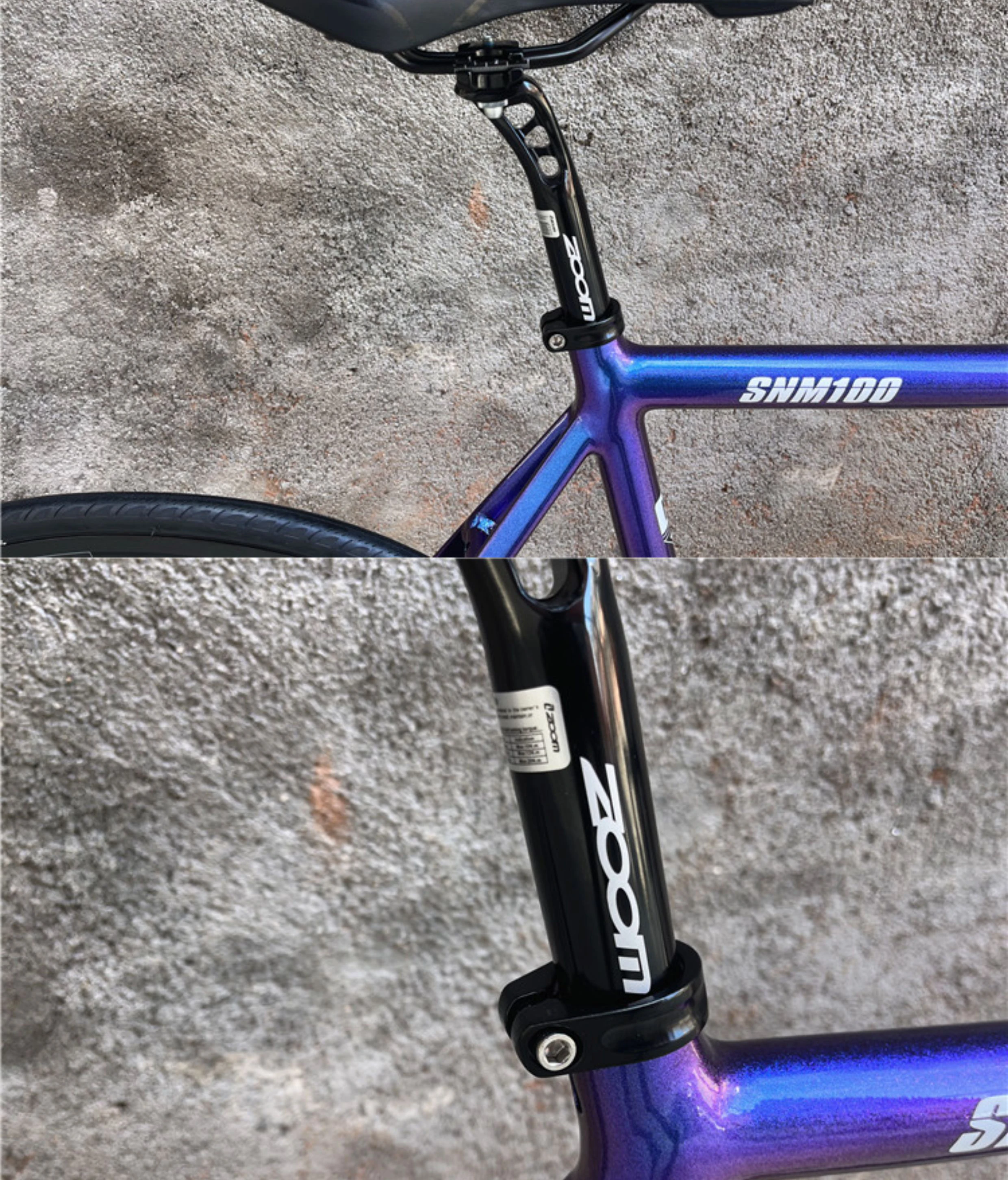 ZOOM Hinten Schwimmende Gebrochene Luft Sitzrohr Retro Hohl Aluminium Legierung Sitzstange Schwarz Sitzrohr 27,2mm * 300mm Fixie Fahrrad Sattelstütze – Detail 1