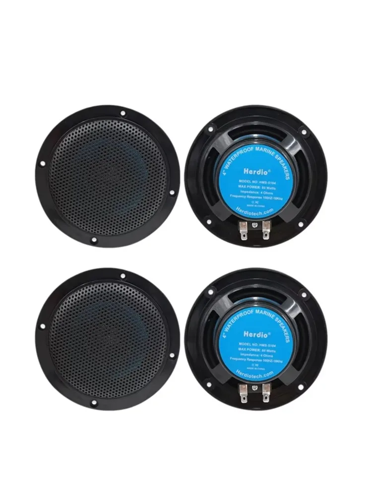 Herdio 4 ''320 W 4 pièces Bluetooth Marine bateau plafond haut-parleur étanche dans le mur haut-parleurs pour salle de bain cuisine Home cinéma noir