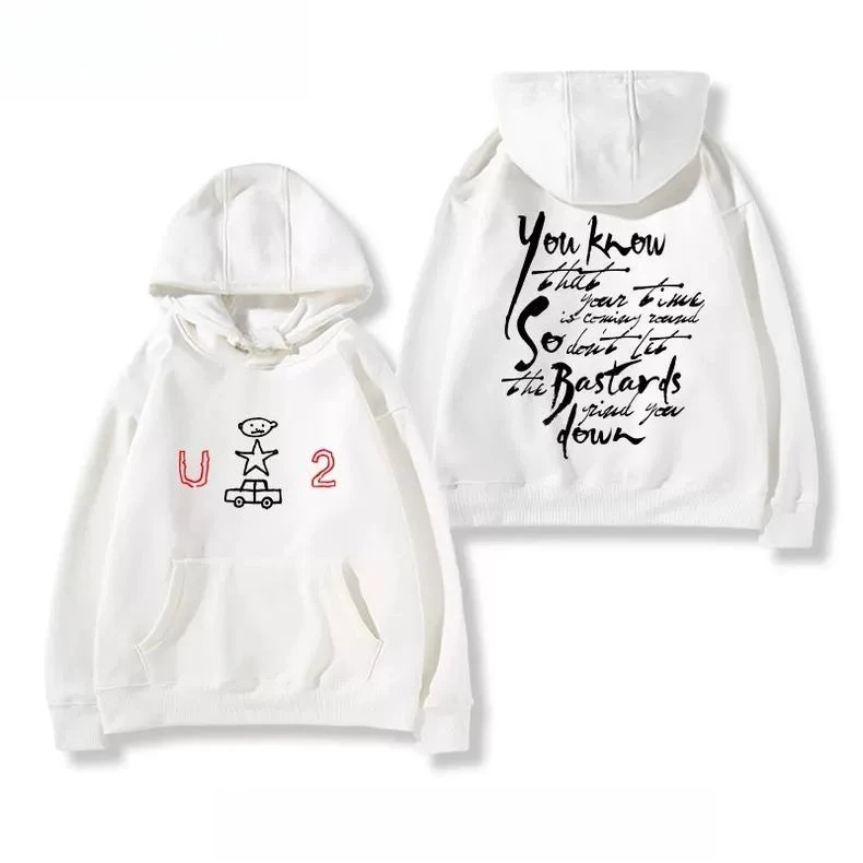 هوديي مقنعين للرجال والنساء الخريف/الشتاء كم طويل فضفاض ملابس علوية غير رسمية U2 بضائع فرقة الروك الأيرلندية #1