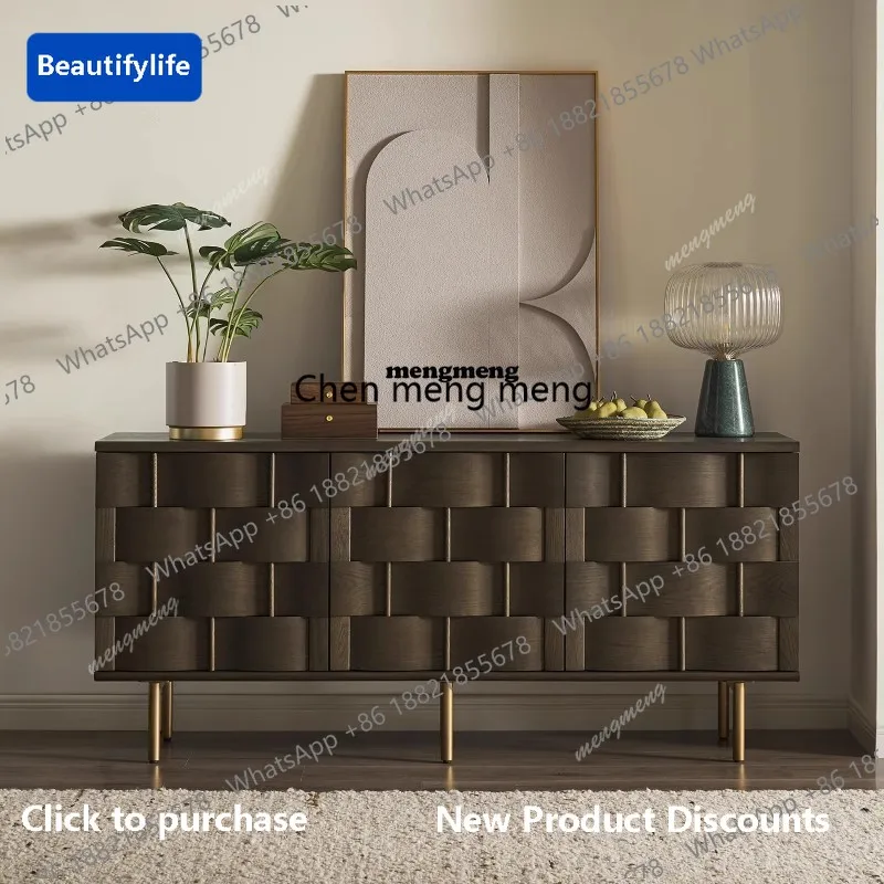 

A56 Nordic retro dining side cabinet, light luxury and high-end sense of home medieval entrance cabinet, living room locker