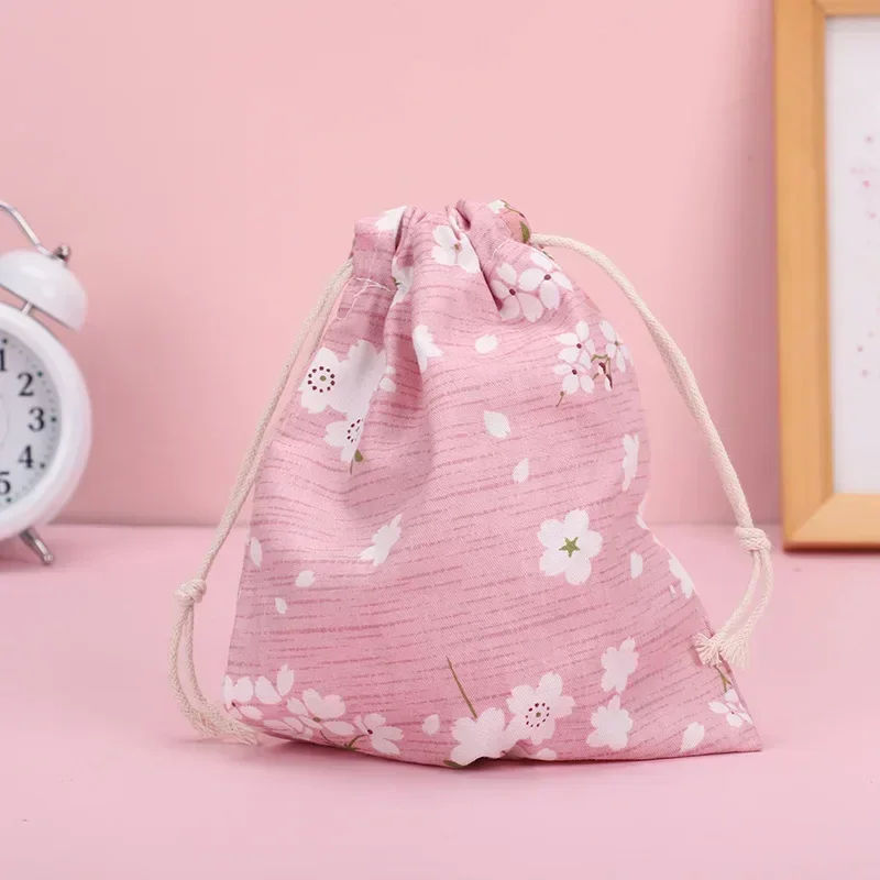 Mini Cute Fruit Print Drawstring Storage Bag, Candy Jewelry Pocket Organizer, Cosmetic Bags, Change, Coin, Batom, Earphone Pouch