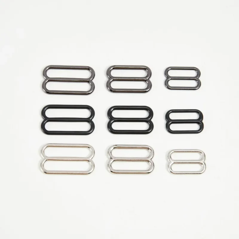 5pcs Metal Tri Glide Slide Buckle Middle Center Bar Adjuster Buckle for Leather Craft Bag Strap Belt Webbing 10/15/20/25/32/38mm