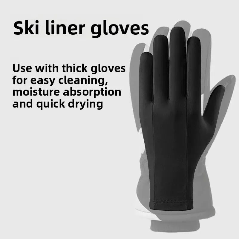 Ski Glove Liner Winter Touchscreen Warm Fleece Lined Unisex Driving Riding Windproof Thermal Inner Glovesski accessories