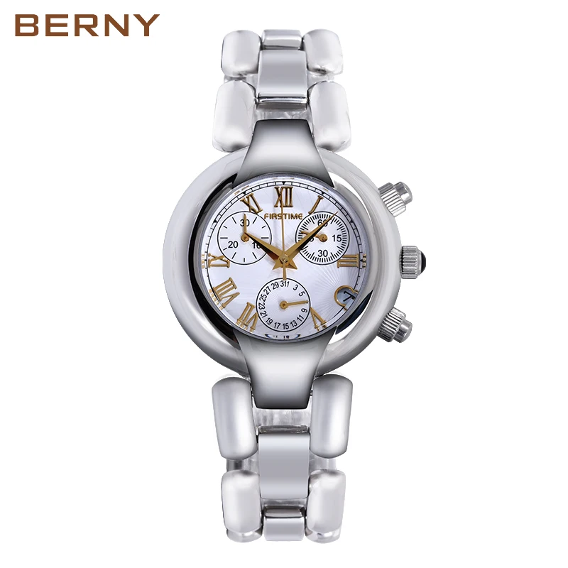 BERNY Quartz Relogio Feminino orologi da donna Ladies Auto Date cronografo impermeabile Design regalo orologio da polso moda di lusso