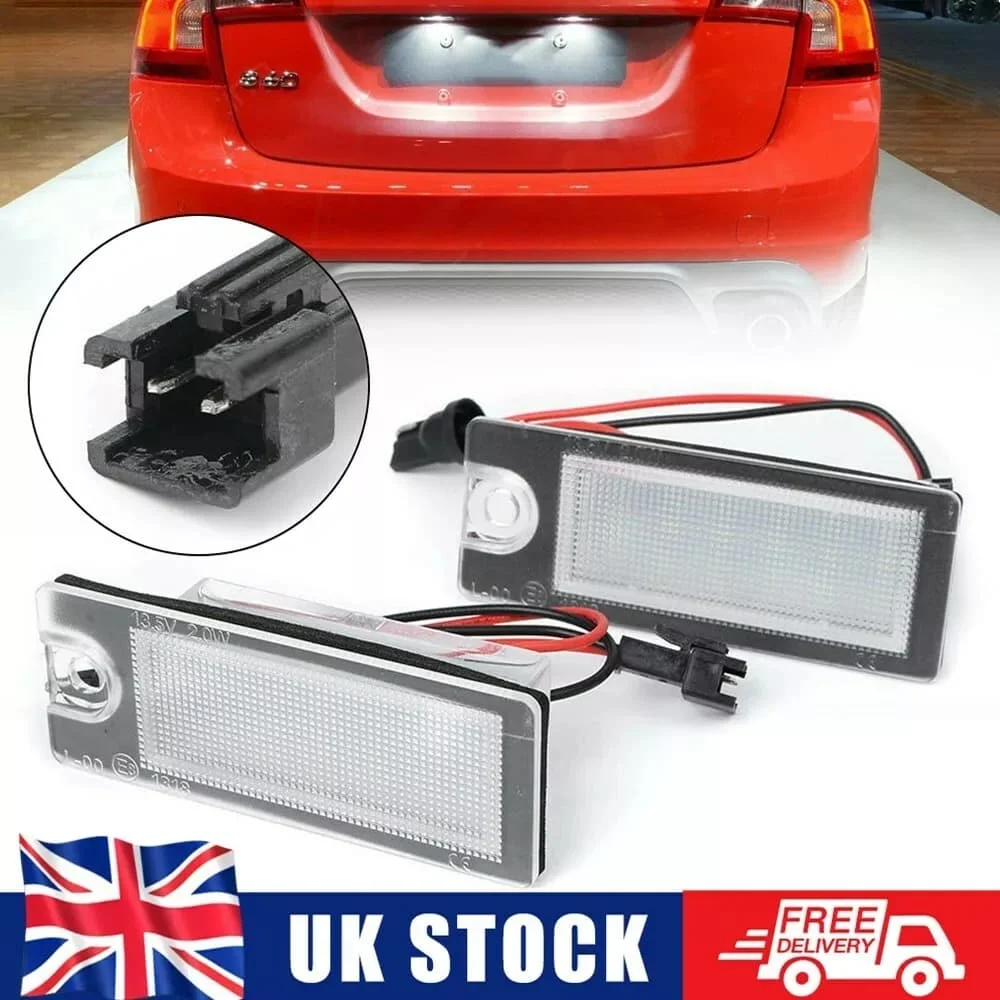 

For Volvo S60 S80 XC90 XC70 V70 2pcs LED License Number Plate White Lights Signal Lamp Car Lights Accessories