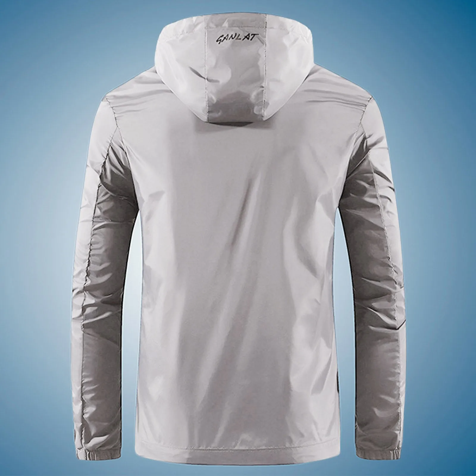 Spring and Summer Sunscreen Ice Silk Jacket Men Lightweight Long Sleeved Zipper Jackets Hooded Solid Color Weather Coats