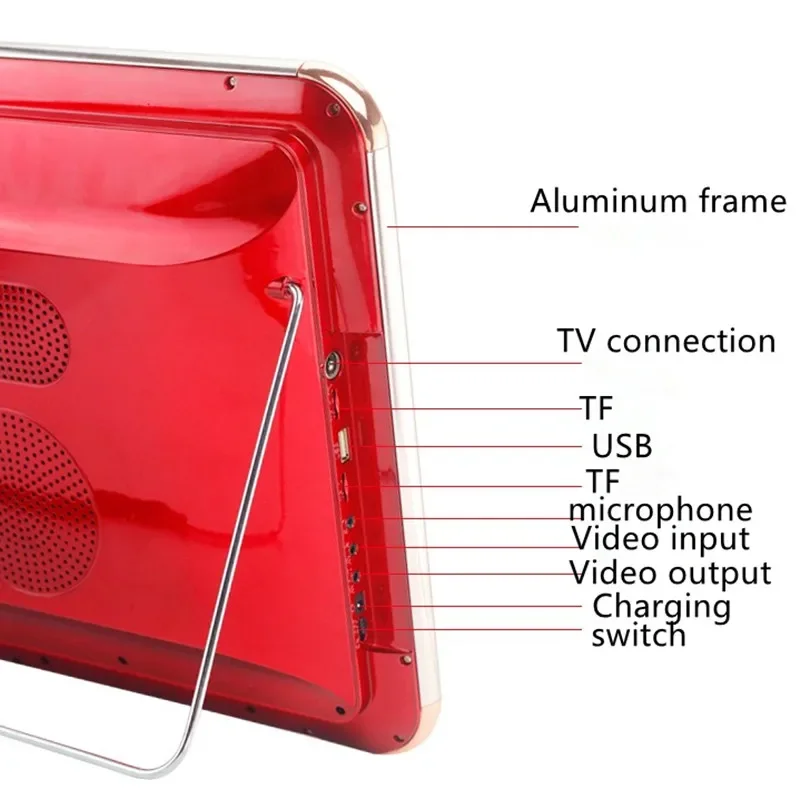 Портативный DVD-плеер, цифровой мультимедийный плеер, поддержка U-привода, устройство воспроизведения и карт, FM-радио/телевизор/динамик, 25-дюймовый HD, большой экран, MP3
