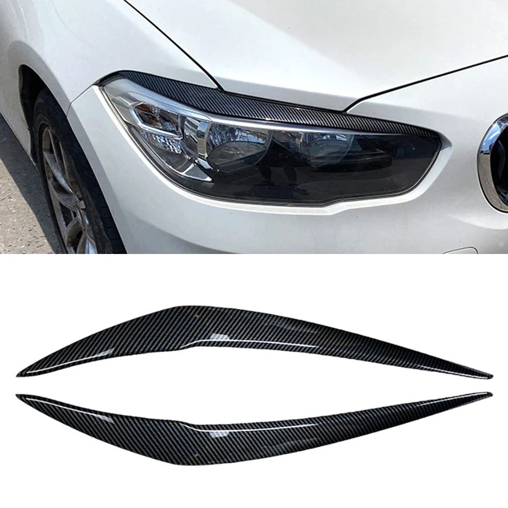 

2P For BMW F20 F21 Headlight Eyebrow Eyelid Lamp Light Eyebrows Glossy Carbon 1 Series 116i 118i 120i 125i M135i M140i 2015-2019