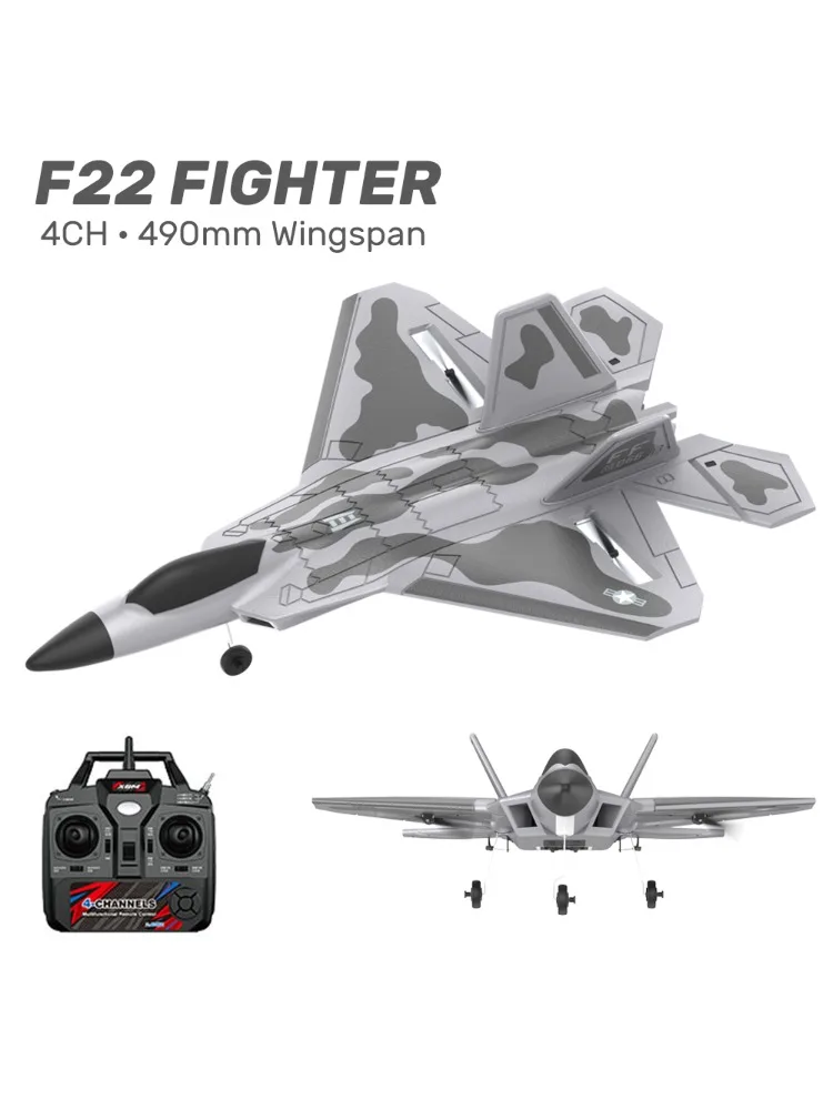 4CH F22 RC Kämpfer Größeres Flugzeug 2,4G 490MM Biger Starrflügel Fernbedienung Flugzeug Elektrische Schaum Modell Segelflugzeug Spielzeug BM22