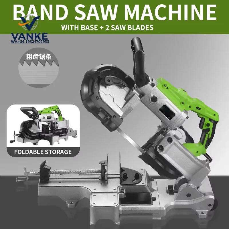 1100W Electric Band Saw Automatic Bench-Top Stainless Steel Cutting Machine Metal Cutting Equipment Removable Base Cold Cutting