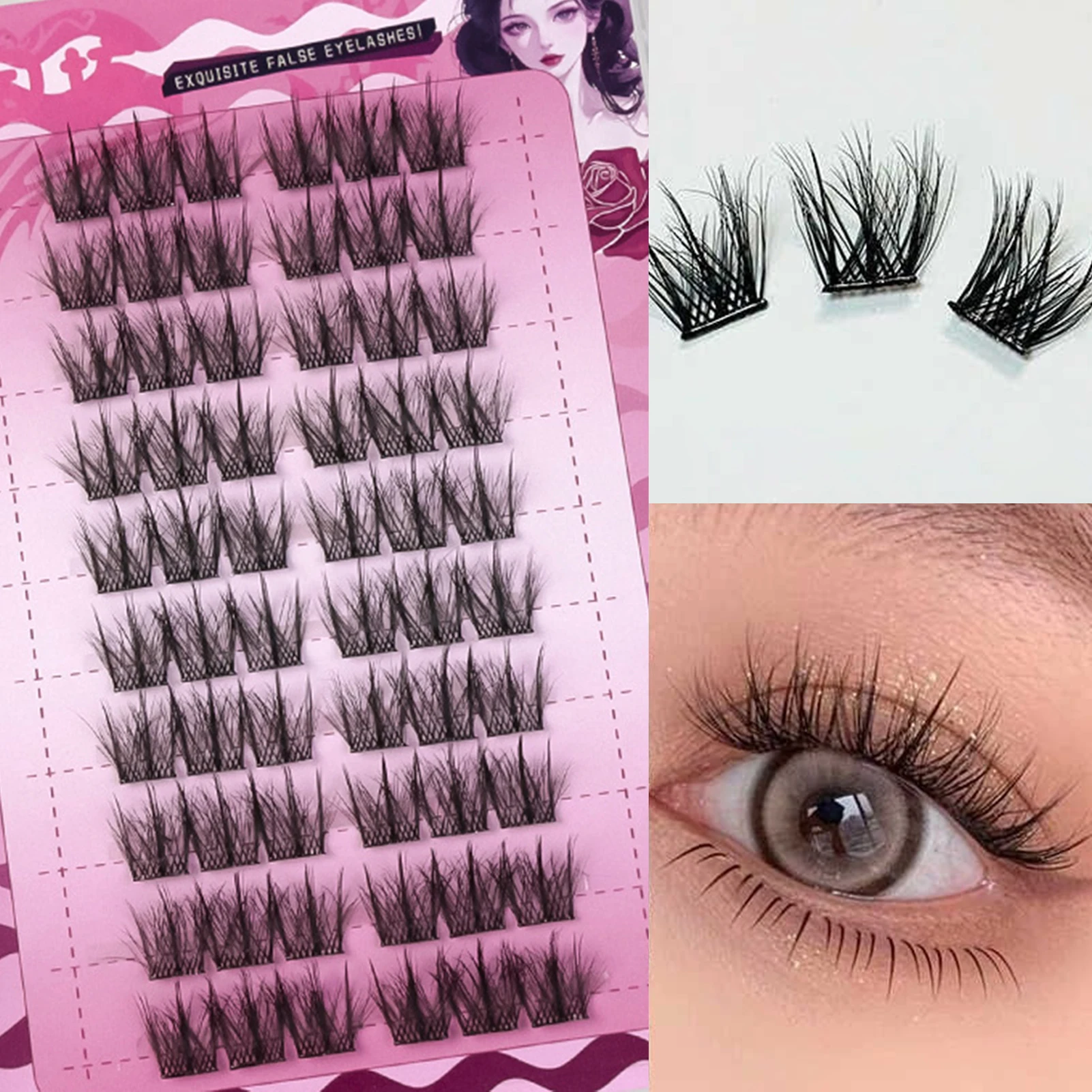 Woman C Curl Eyelash Extension Daily 10-13mm Eyelash Clusters for Eye-Lifting Effect DIY Makeup Use