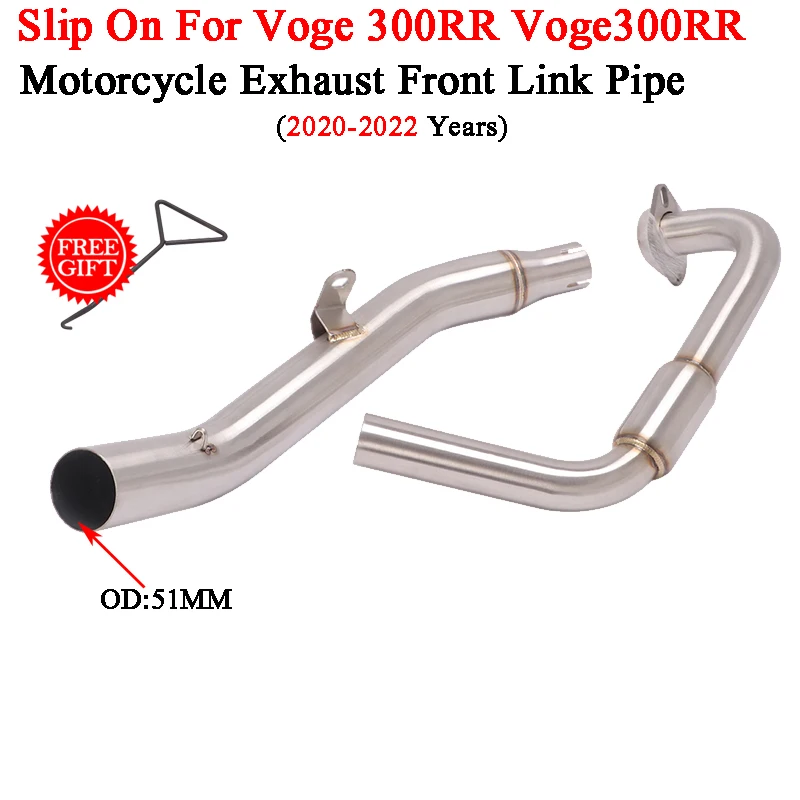 Slip-On For Voge 300RR Voge300RR 2020 2021 2022 Motorcycle Exhaust Escape System Front Mid Link Pipe 51mm Moto Muffler DB Killer