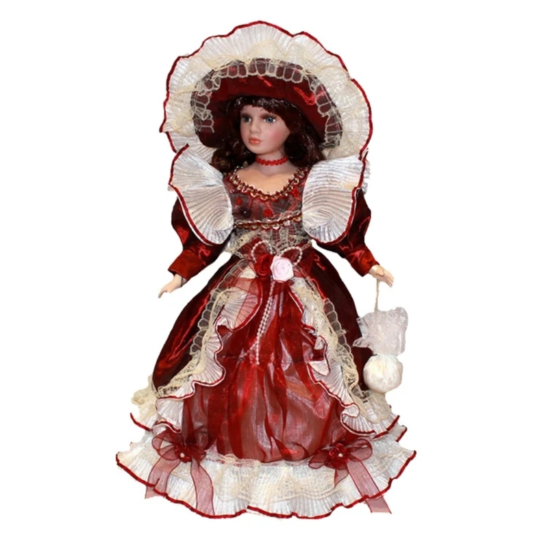 Victorian Porcelain Princess Reborns with Gown Rural Home Decorative Ceramic Holiday Party Table Decors