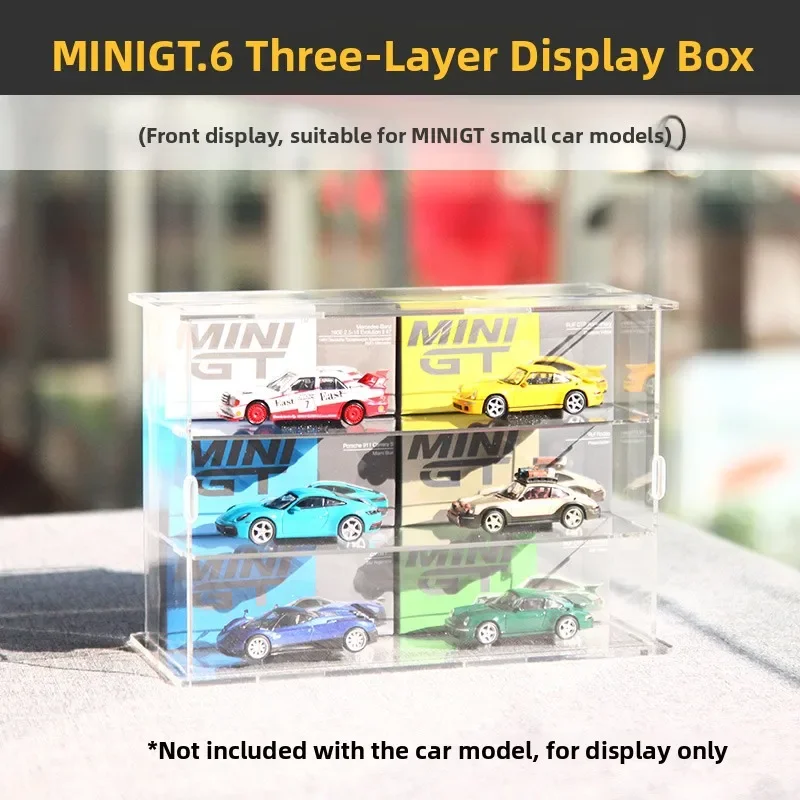 Stackable Open-Top Car Model Display Box GT  Car Storage Protection Case Three-Layer MINIGT Collectible Storage Box