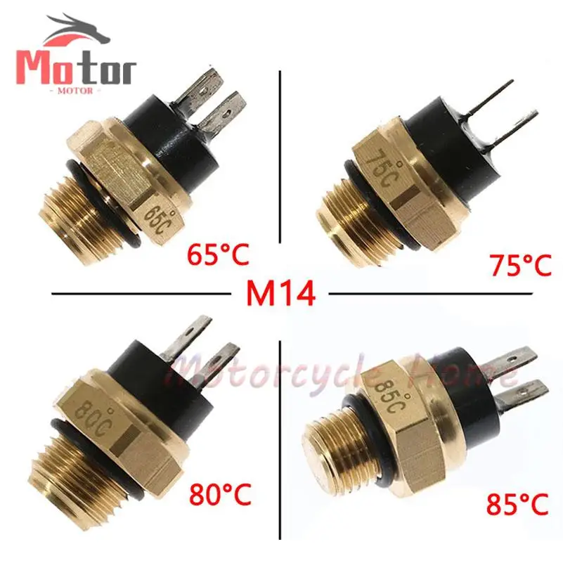 M14 M16 65/75/80/85℃ Electric Radiator Coolant Temperature Thermostat Switch Temp Sensor For ATV Quad Motorcycle Accessories