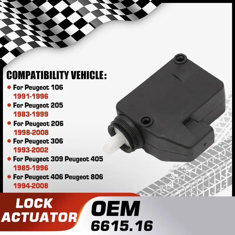

Rear Door Lock Actuator Liftgate Trunk Door Lock Actuator For Peugeot 106 Peugeot 205 Peugeot 206 306 309 405 406 806 6615.16
