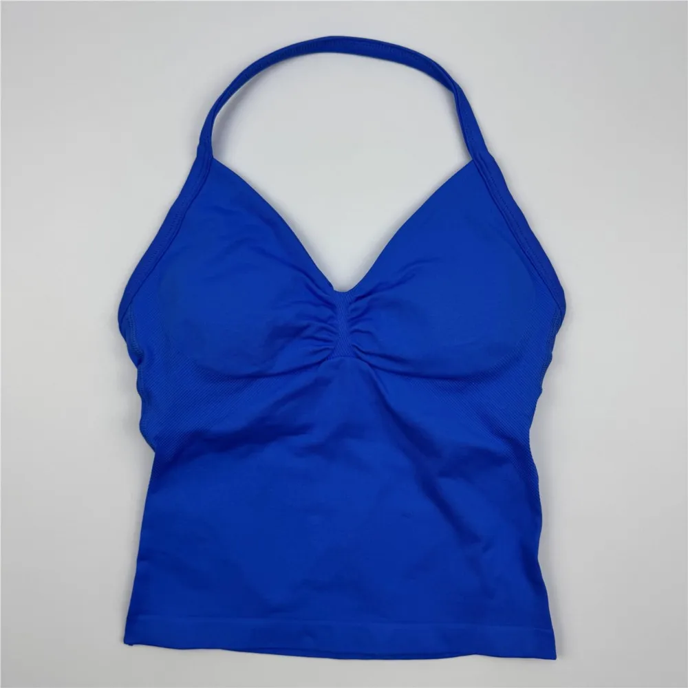 Longline Strappy المرأة اللياقة البدنية تانك القمم رياضة جديدة مفتوحة الظهر الصدرية مع شعار تشغيل تجريب الرسن سترة يوجا رياضية INS