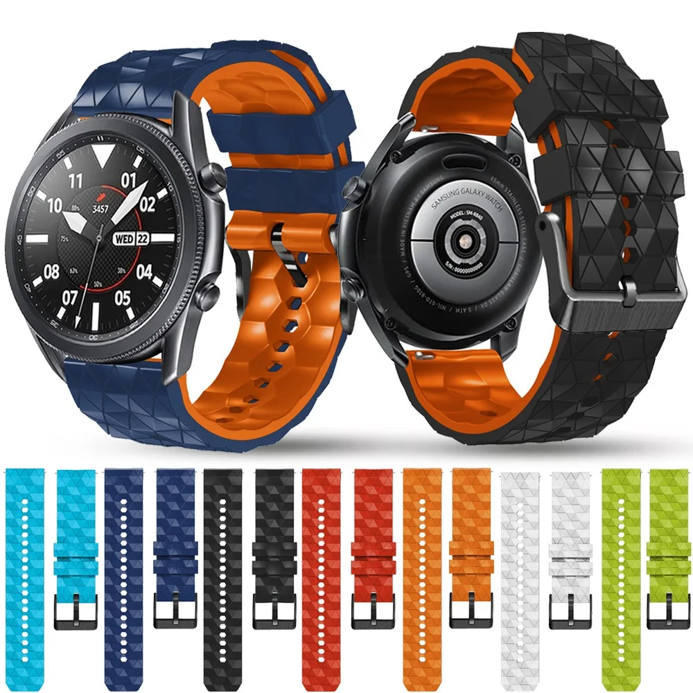 Silicone 22MM Wristbands For Samsung Galaxy Watch 46mm/3 45mm Gear S3 Classic/Frontier Smartwatch Bracelet Huawei GT2/3 Straps