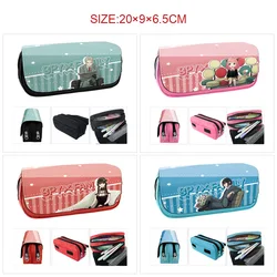 SPY×FAMILY Anya Forger Loid Forger Double Layer Large Capacity Pencilcase Oxford Canvas Pencil Box School Office Pen Bag 1975