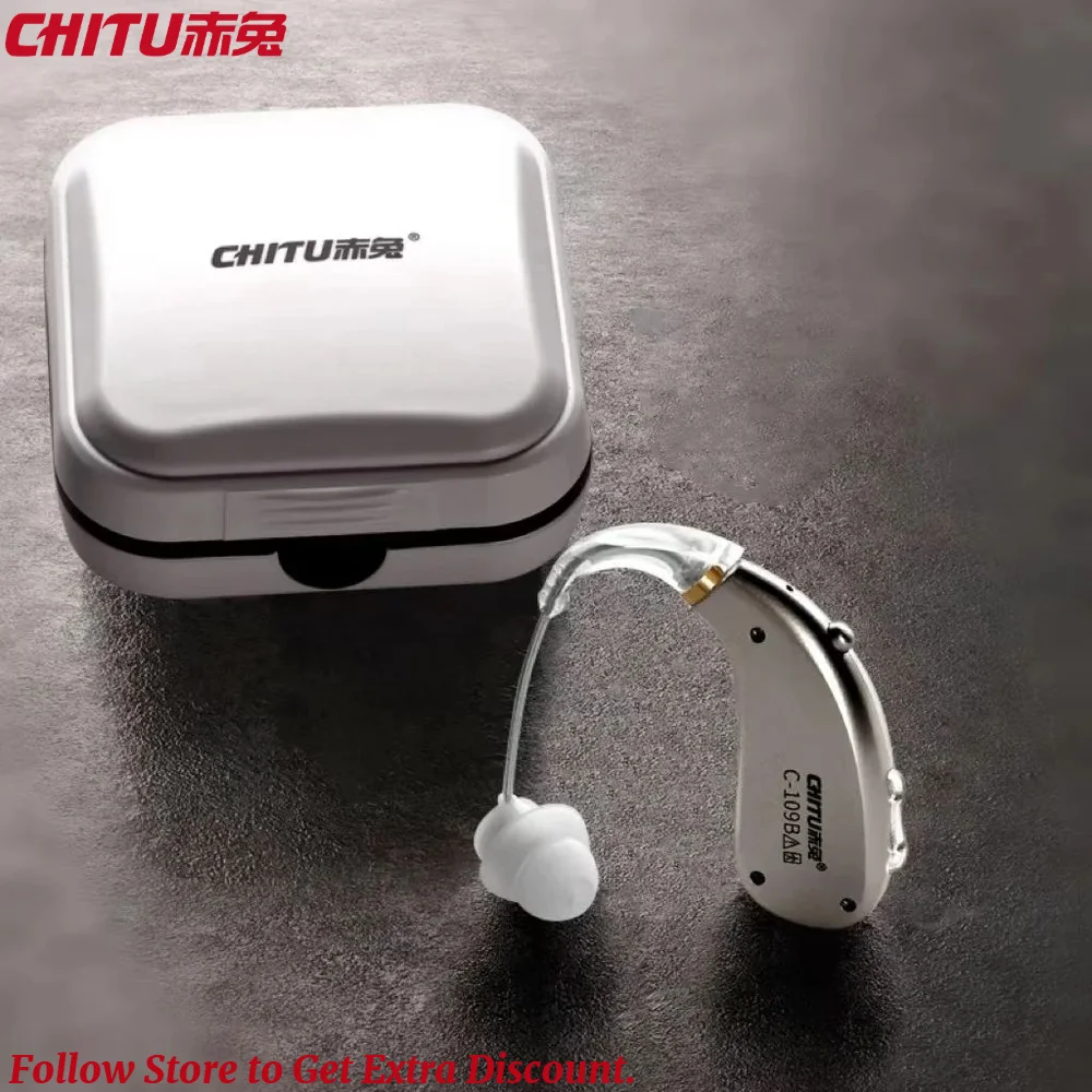 Chitu mini amplificadores de som de audição bte aparelho auditivo recarregável para idosos adulto perda auditiva dispositivo auditivo médico surdo