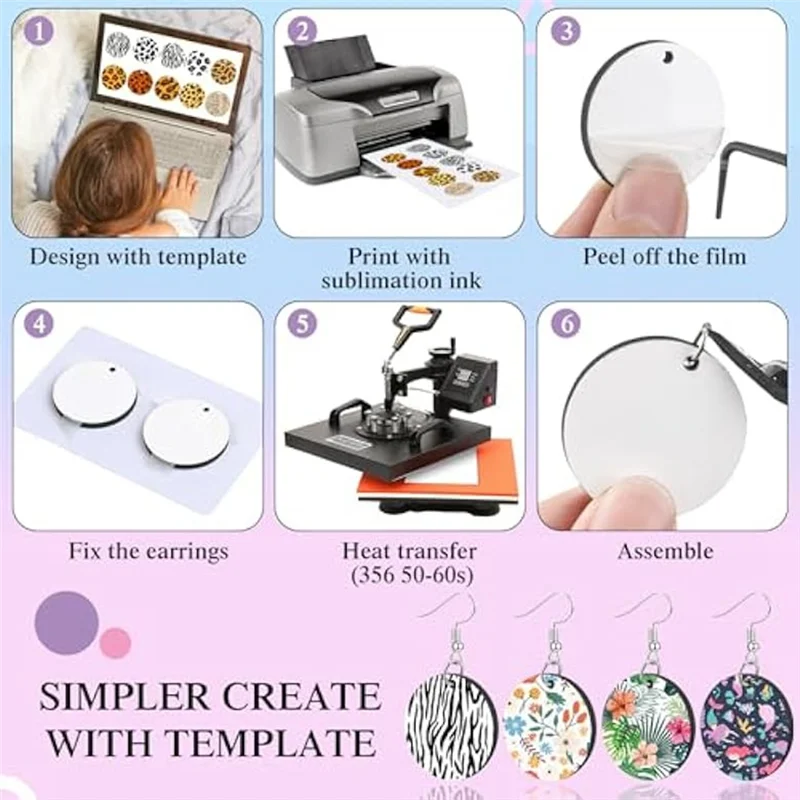 A59E-فراغات حلق التسامي مع خطافات القرط، حلقات القفز، سدادات الأذن، حامل بطاقات القرط وأكياس التعبئة والتغليف الشفافة