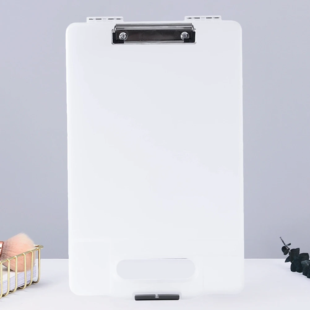 

1pc Portable Clipboard Storage Box Multifunction File Folder Openable Paper Organizer Lightweight Pp Plastic Transparent
