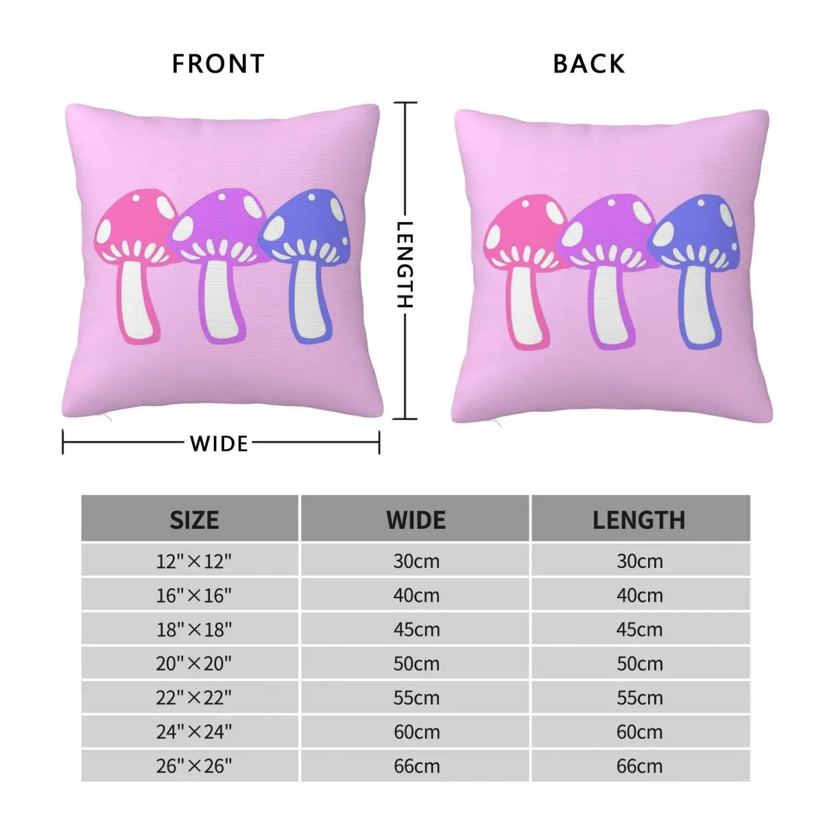 Sweater Weather Mushrooms Square Pillowcase Pillow Cover Polyester Cushion Decor Comfort Throw Pillow for Home Car