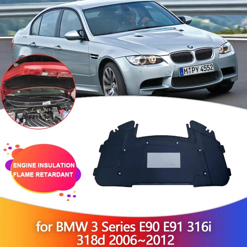 

Engine Insulation Mat for BMW 3 Series E90 E91 316i 318d 2006~2012 Hood Heat Sound Cotton Pad Soundproof Cover Part Accessories