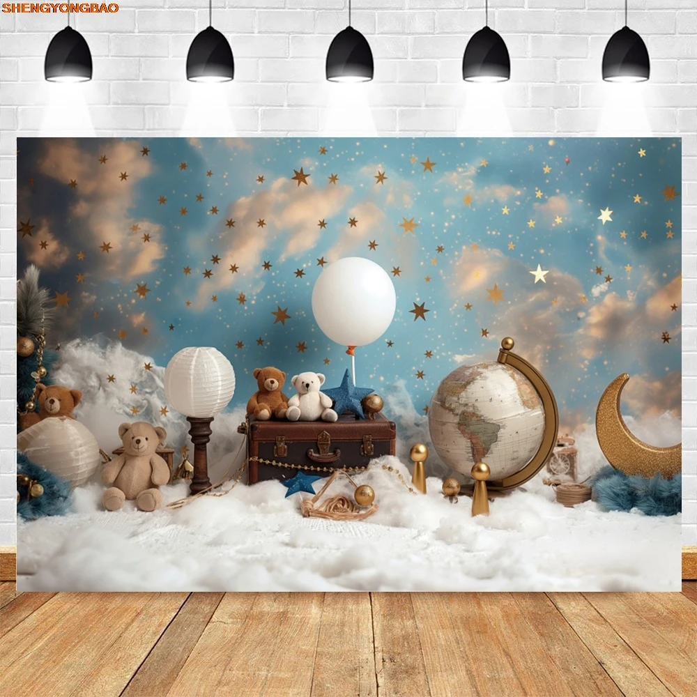 Bebê recém-nascido 1st festa de aniversário pano de fundo balões menina menino chá de bebê bolo quebra fotografia fundo decoração photo studio prop