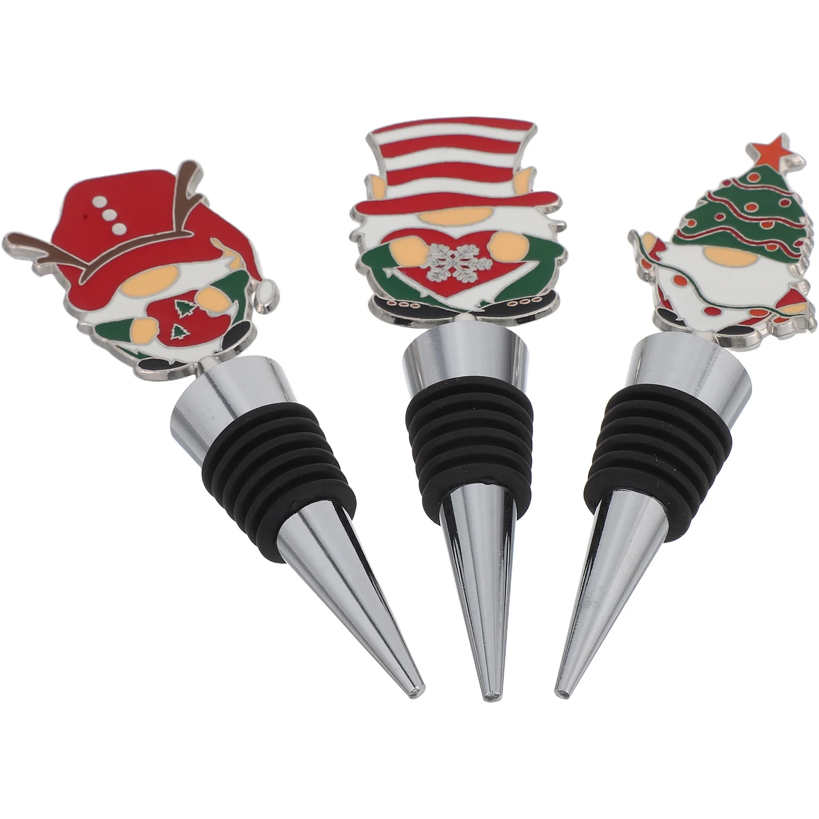 

3Pcs Christmas Wine Bottle Stoppers Santa-Themed Festive Sealers Holiday Wine Preservation Decorative Bottle Caps