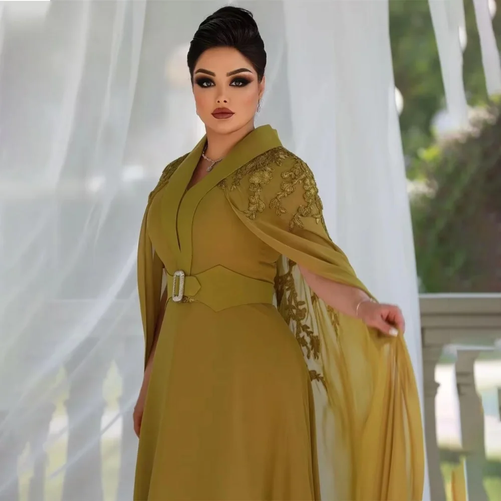 Aangepaste prachtige ruches vrouwen prom dress sexy lange mouw charmante zeemeermin kant applique feestjurk vrouwen avondjurk