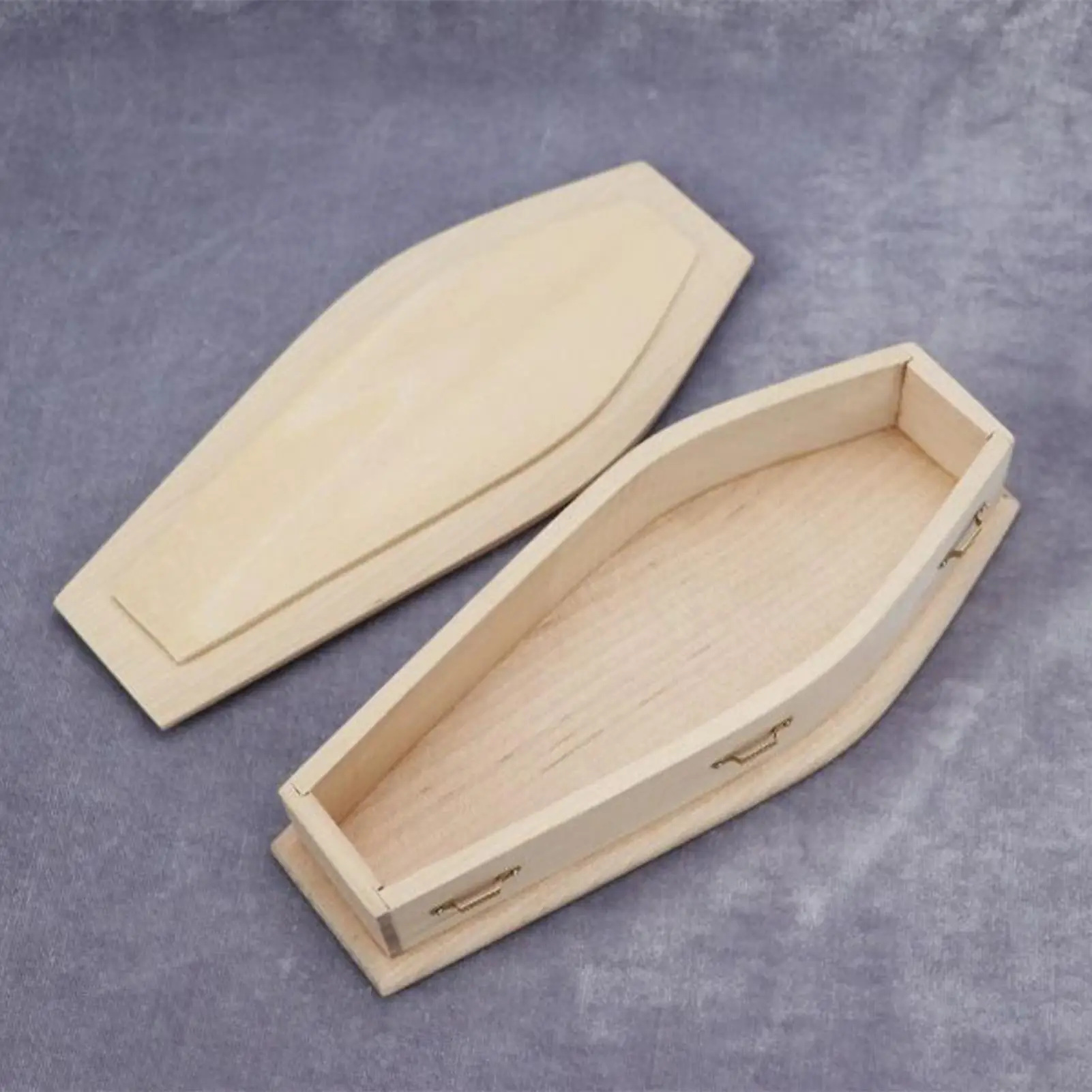 Mini Coffin Doll House Decoration Furnishings Unfinished Wood Mini Coffin Model Decorative Doll House Furniture For Display