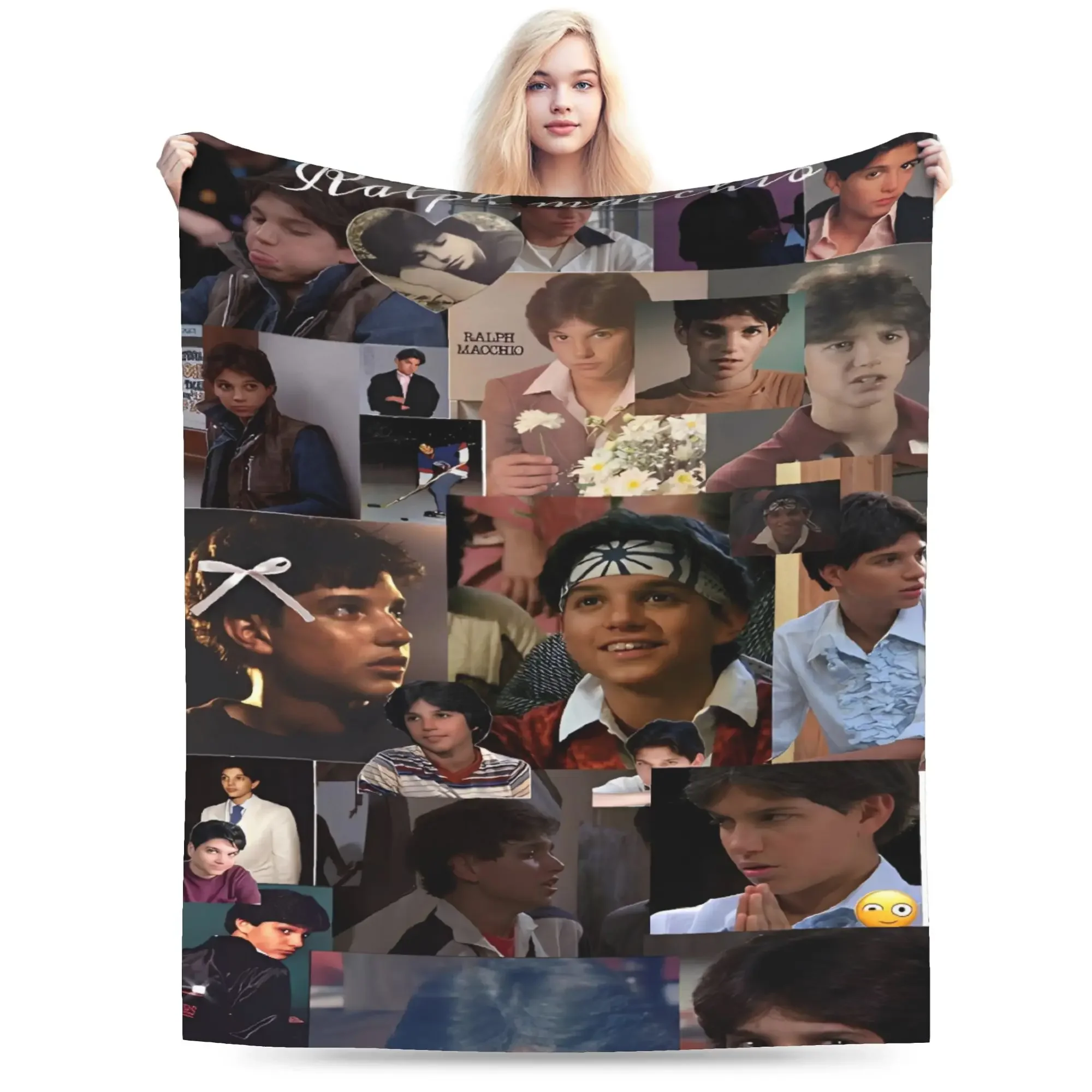 

Super Warm Funny Plush Throw Blanket Ralph Macchio Inspired Home Decor Flannel Bedspread Kids Adult Bed Cover