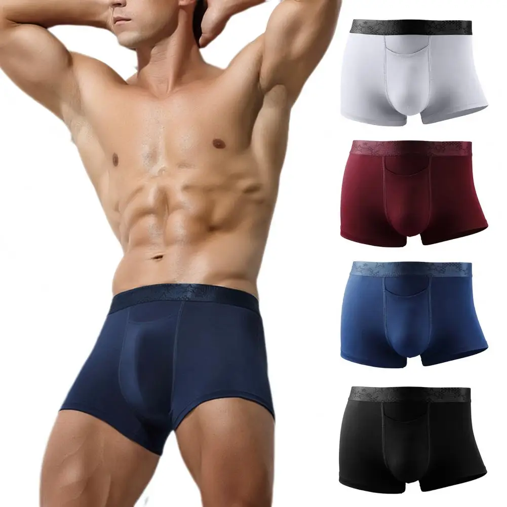 

Men Solid Color Underwear Breathable Lightweight Men's Summer Underwear Low-rise Sport Shorts Elastic Comfortable Panties Push