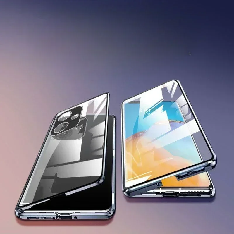 

Double-sided Glass Phone Case for Xiaomi POCO F6 Magnetic Case 360° Full Protection Cases For POCO F6 Back Cover Shell
