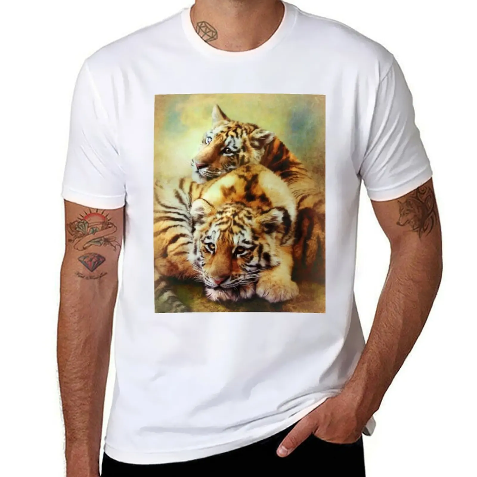 

Petit Tigres T-Shirt mens graphic t shirts men t shirt cotton 100% T-Shirt
