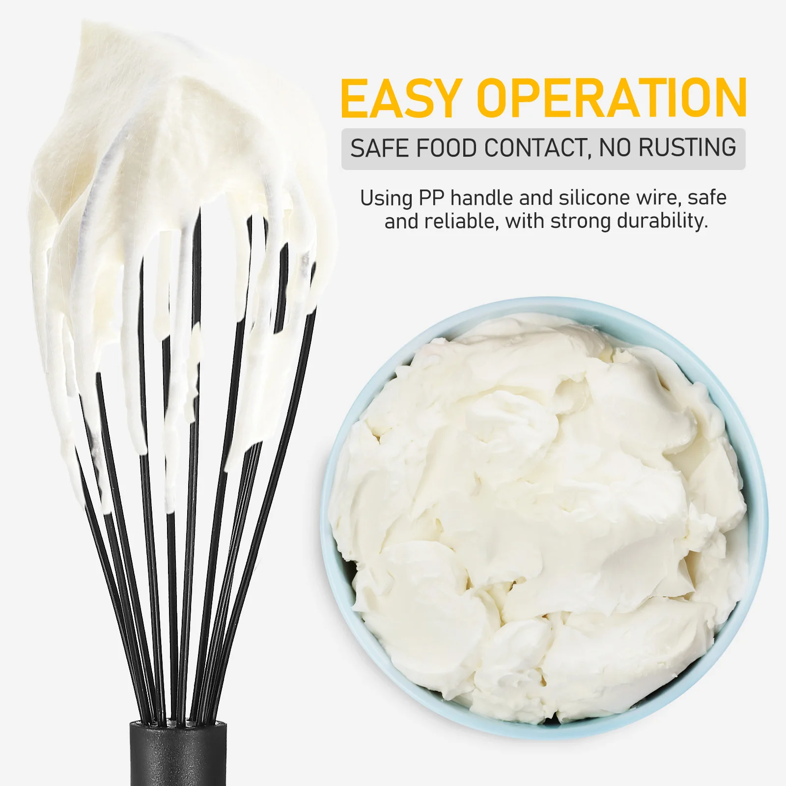 

1 шт., силиконовый венчик, воздушный шар, ручной венчик, ручной венчик для взбивания яиц для смешивания, выпечки, приготовления теста, молока, крема, мешалка, кухонные инструменты, торт