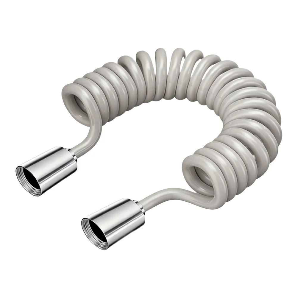 PU Material Telescopic Hose for Toilet Bidet Spray Inlet with Automatic for rebound 2 to 7 Meters Silver Gray Flexible