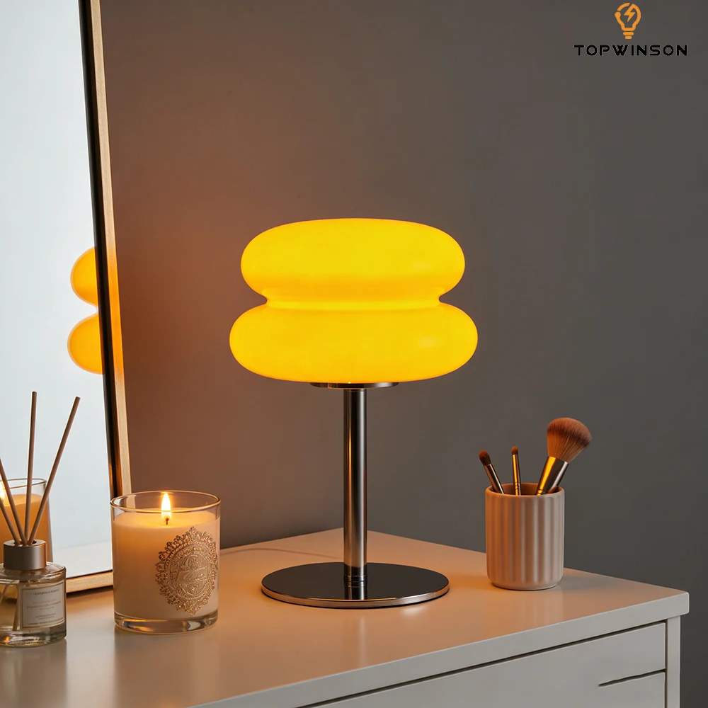 

Стеклянная двухслойная настольная лампа в форме гамбургера, прикроватная лампа для детской комнаты, украшение для комнаты, внутреннее освещение, атмосферный свет