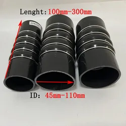 ID45mm-110mm length 100mm-300mm silicone intercooler tube 3-layer reinforced straight silicone joint, intake pipe, intercooler,