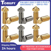 Nozzles For Qidi Q1 Pro/ X MAX 3/ X PLUS 3/X SMART 3 Plated Copper Clone Nozzle Brass Hardened Steel Nozzle For 3D Printer Parts