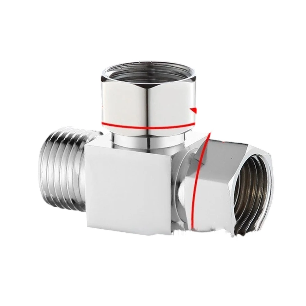 Three Way Water One In Two Out Diverter Connector For Four Way Pipe Fittings Thickened Male And Female Tee T-Adapter Connector
