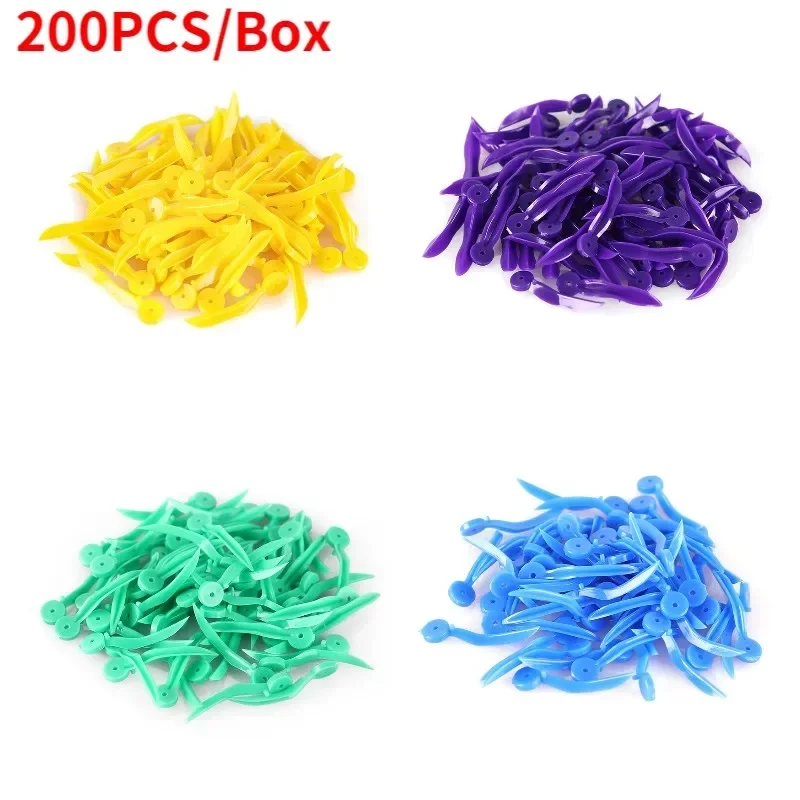 400pcs Dental Wedge - Plastic Disposable 4 Sizes with Circular Hole, Oral Hygiene Accessory