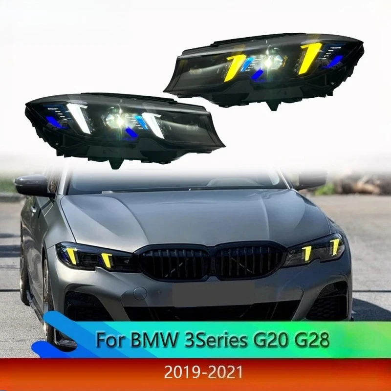 Headlight For BMW 3 Series G20 G28 Laser Front Lamp Assembly 2019-2021 Modification Fang Style LED Drl Turn Signal Head Lights