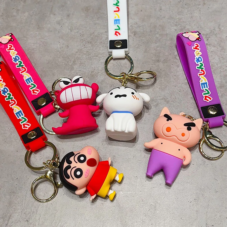 Crayon Shin-chan Nohara Shinnosuke Shiro Waniyama San Kreativer Cartoon-Schlüsselanhänger, Anime-Zubehör, Rucksackanhänger – Detail 13