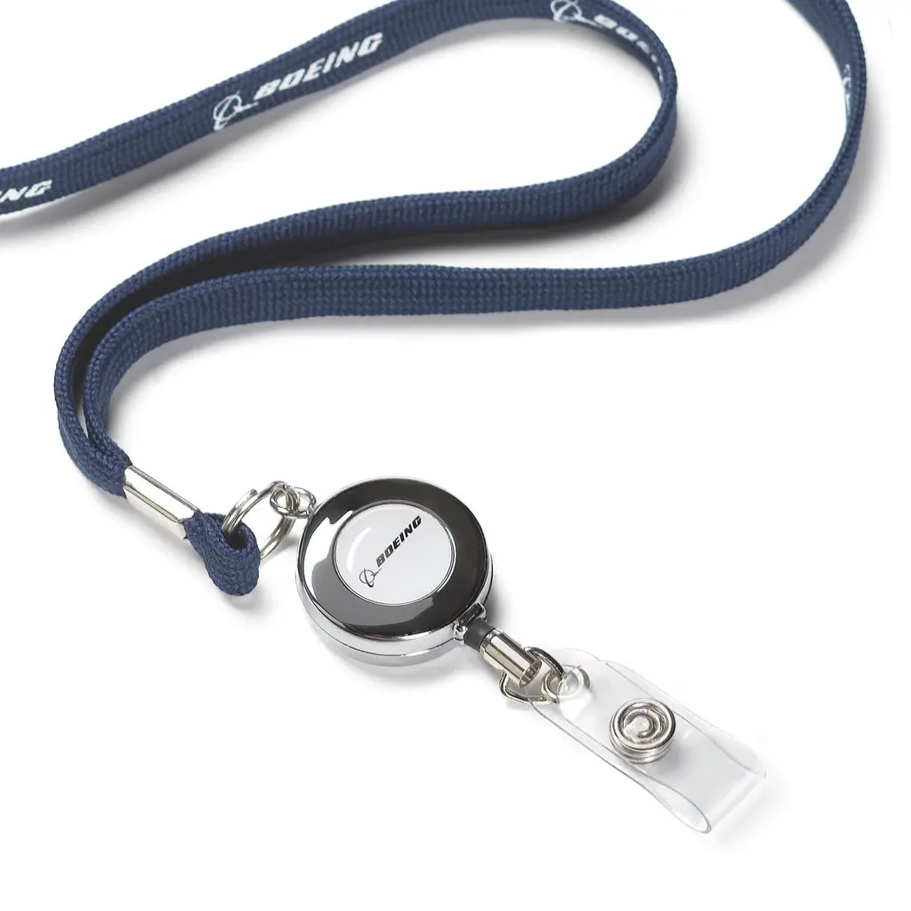 

Boeing Retractable Metal Zipper Work Permit Boarding Pass Airport Pass Lanyard