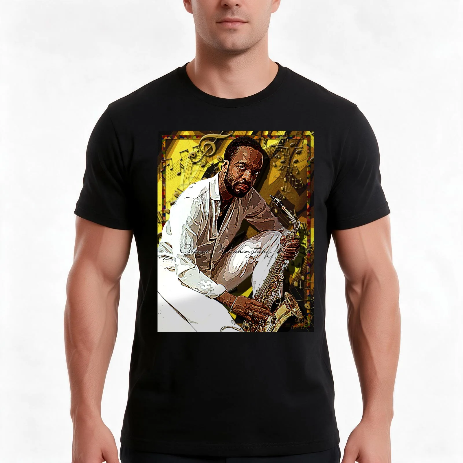Grover Washington Jr. Tribute D-3 Pillows & Totes T-Shirt, Summer Casual Cotton Tee, Oversized Streetwear Tops, Unisex Men Women