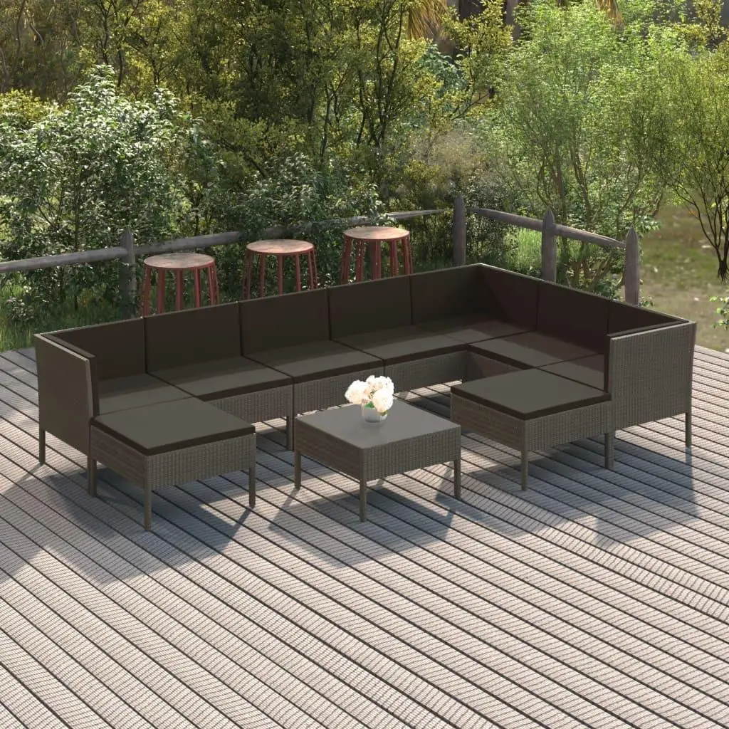 

Gray Garden Outdoor Furniture Set Modern Patio Seating with Comfortable Cushions Ideal for Backyard Relaxation