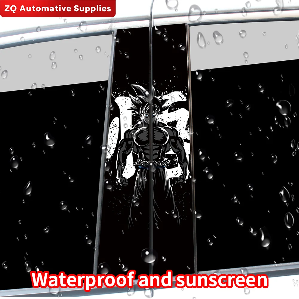 GOKU Car Stickers Auto B-pillar Anime Funny Sunscreen Waterproof DIY Auto Center Column Cover Scratches Decoration Accessories