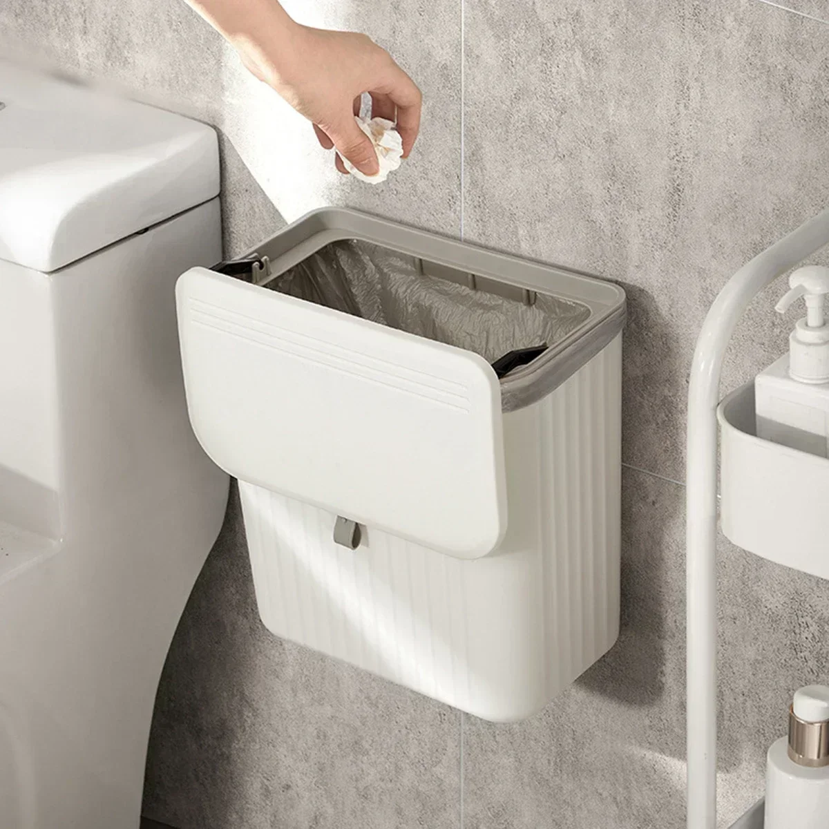 Wall-mounted Trash Can, Kitchen Household Waste Storage Bin, Toilet Hanging Toilet Paper Storage Bucket Kitchen